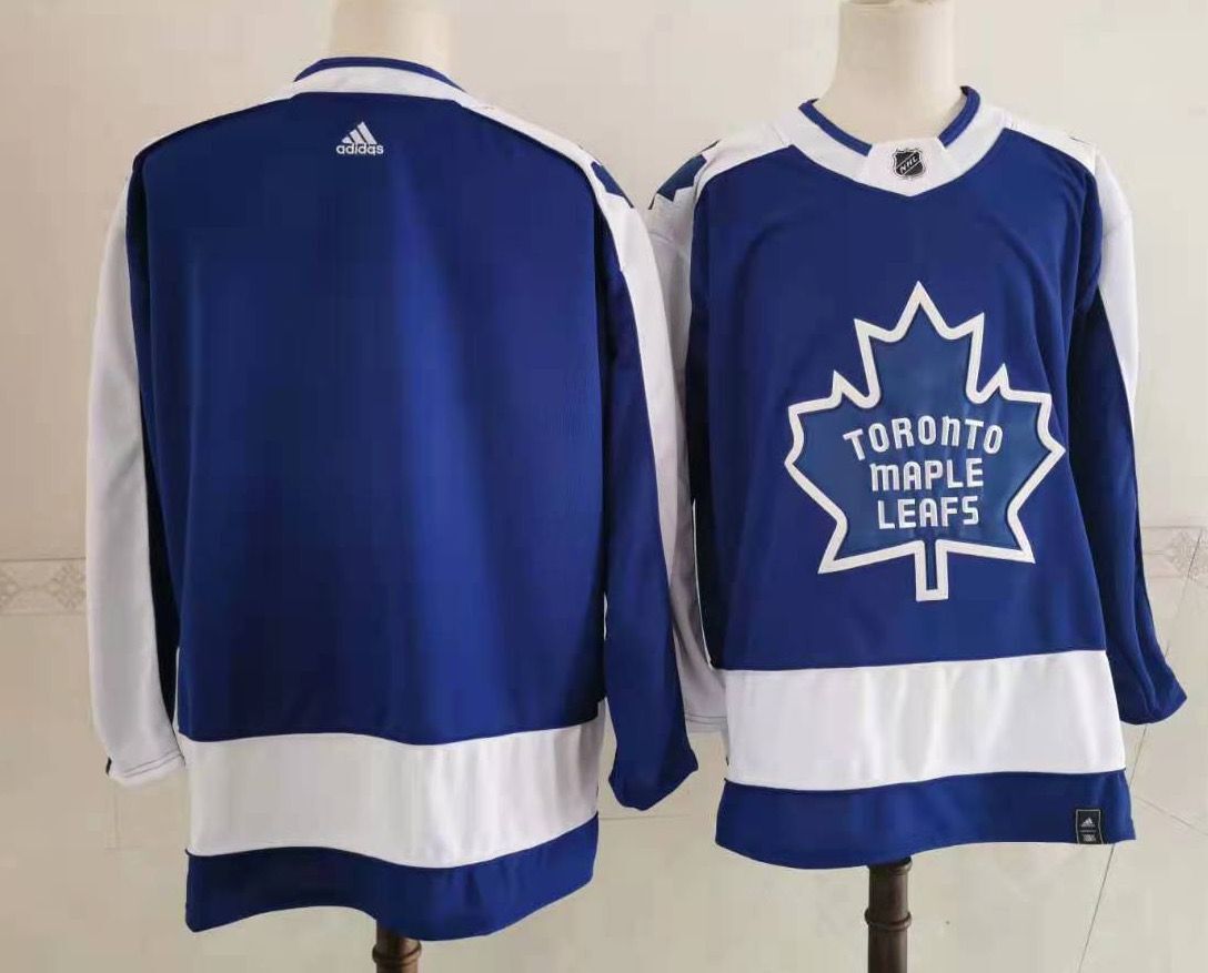 Cheap Custom Men Toronto Maple Leafs Blank Blue Authentic Stitched 2021 Adidias NHL Jersey